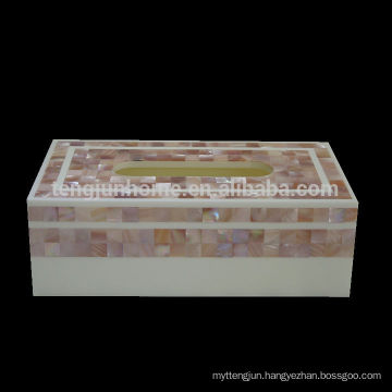 Home accessory set pink shell tissue box cover in rectangle